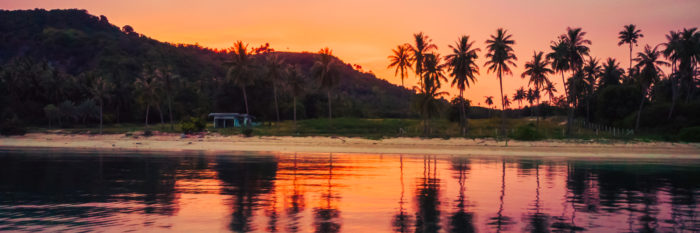 Tramonto sulla spiaggia